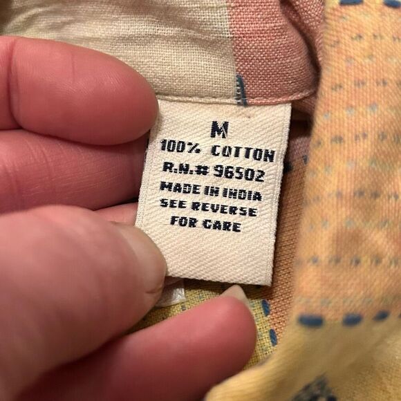 Vintage Krazy Kat 80s Button Down Shirt Heart Patchwork Size Medium Men NEW - Picture 5 of 7